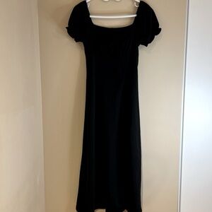 SHEIN Frenchy puff sleeve Knot front split thigh dress